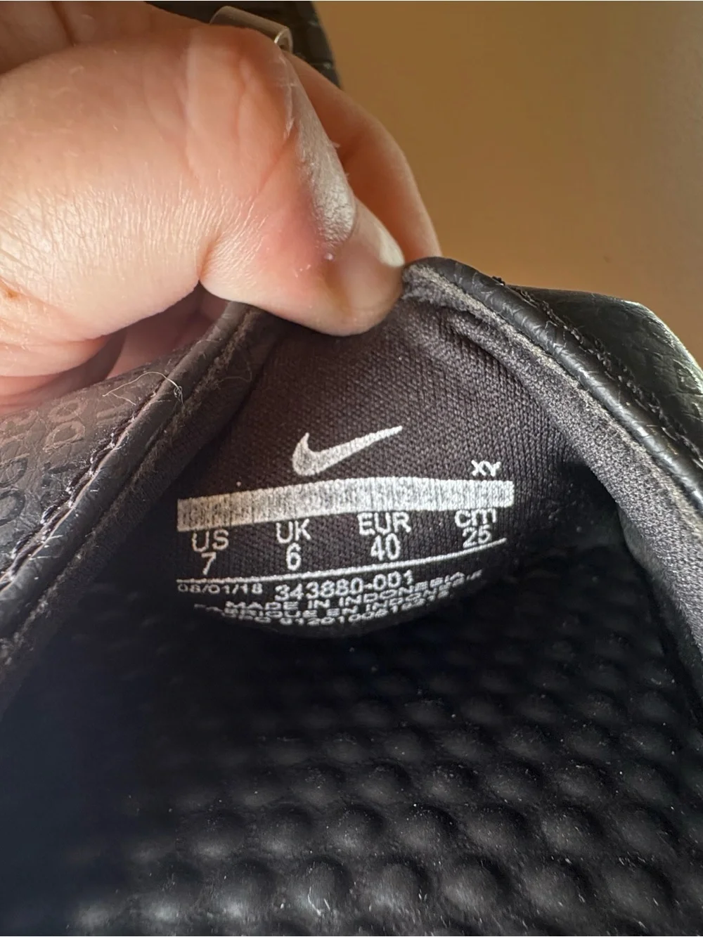 Nike Black Textured Logo Slide Sandals